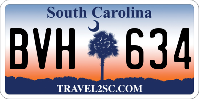 SC license plate BVH634