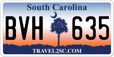 SC license plate BVH635