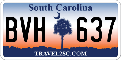 SC license plate BVH637