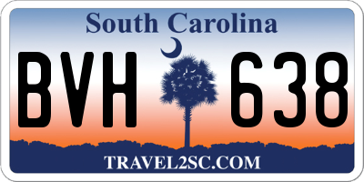 SC license plate BVH638
