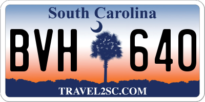 SC license plate BVH640