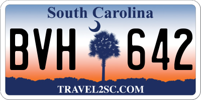 SC license plate BVH642