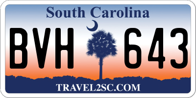 SC license plate BVH643