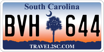 SC license plate BVH644