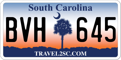SC license plate BVH645