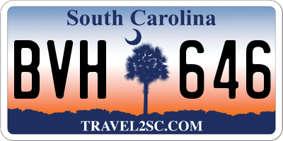 SC license plate BVH646