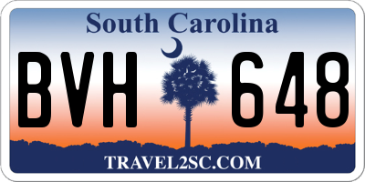 SC license plate BVH648