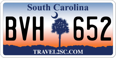 SC license plate BVH652