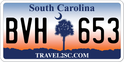 SC license plate BVH653