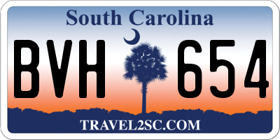 SC license plate BVH654