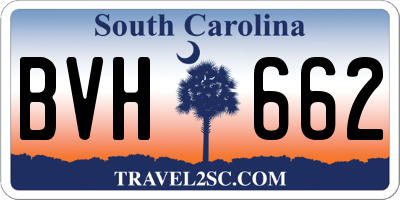 SC license plate BVH662