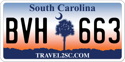 SC license plate BVH663
