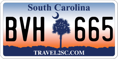 SC license plate BVH665