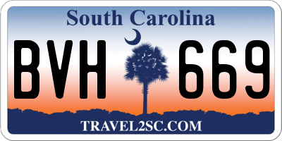 SC license plate BVH669