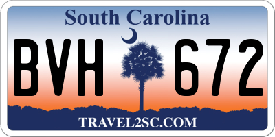 SC license plate BVH672