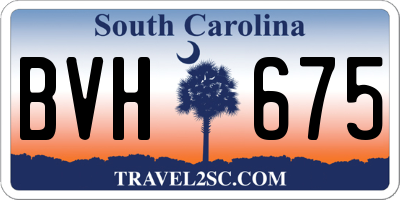 SC license plate BVH675