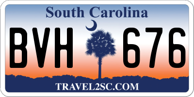 SC license plate BVH676