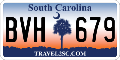 SC license plate BVH679