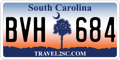 SC license plate BVH684