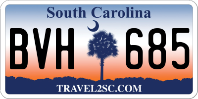 SC license plate BVH685