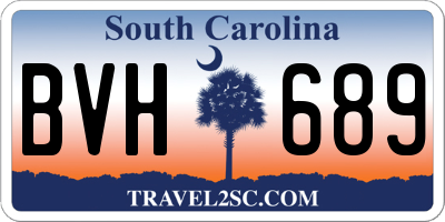 SC license plate BVH689