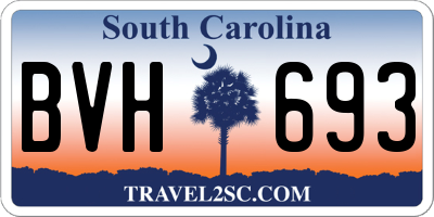 SC license plate BVH693
