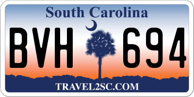 SC license plate BVH694