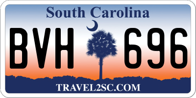 SC license plate BVH696
