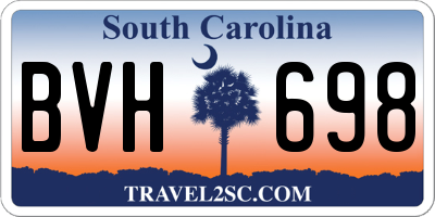 SC license plate BVH698