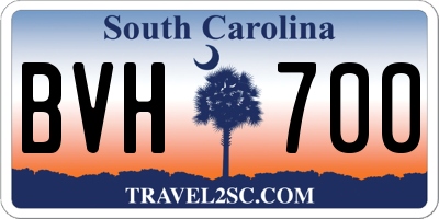 SC license plate BVH700