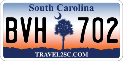 SC license plate BVH702