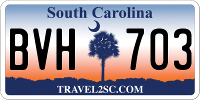 SC license plate BVH703
