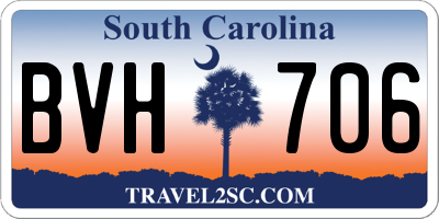 SC license plate BVH706