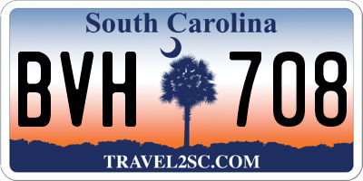 SC license plate BVH708