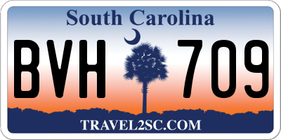 SC license plate BVH709