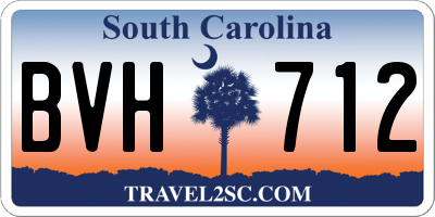 SC license plate BVH712