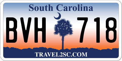 SC license plate BVH718