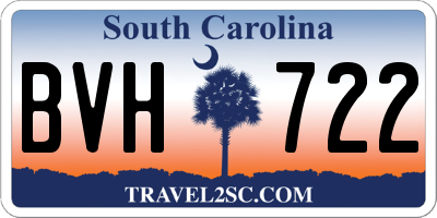 SC license plate BVH722