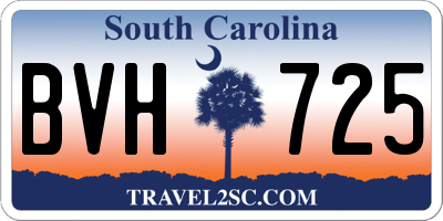 SC license plate BVH725