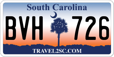 SC license plate BVH726