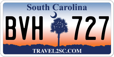 SC license plate BVH727