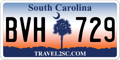 SC license plate BVH729