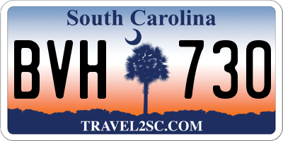 SC license plate BVH730