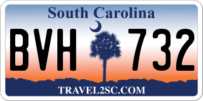 SC license plate BVH732