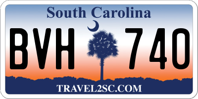 SC license plate BVH740
