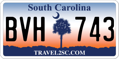 SC license plate BVH743
