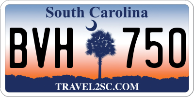 SC license plate BVH750