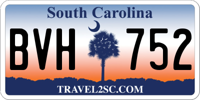 SC license plate BVH752