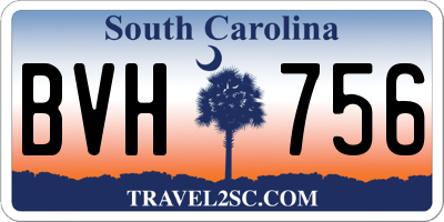 SC license plate BVH756