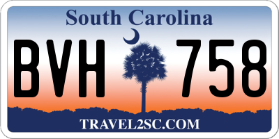 SC license plate BVH758